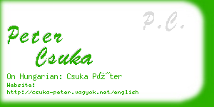 peter csuka business card